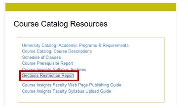 Course Catalog Resources